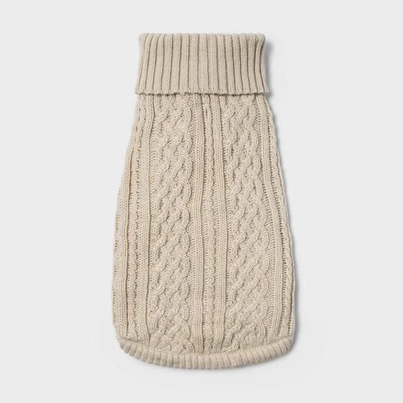 Boots & Barkley Dog or Cat Sweater Pet Apparel Beige Up to 20 lbs Size S Small - Picture 3 of 12